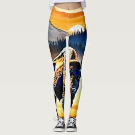 Majestic Bison Sunset Leggings