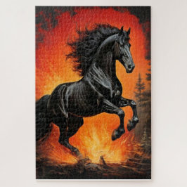 Majestic Black Horse Puzzle Pussel
