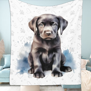 Majestic - Black Hund Art - Black Labrador Fleecefilt