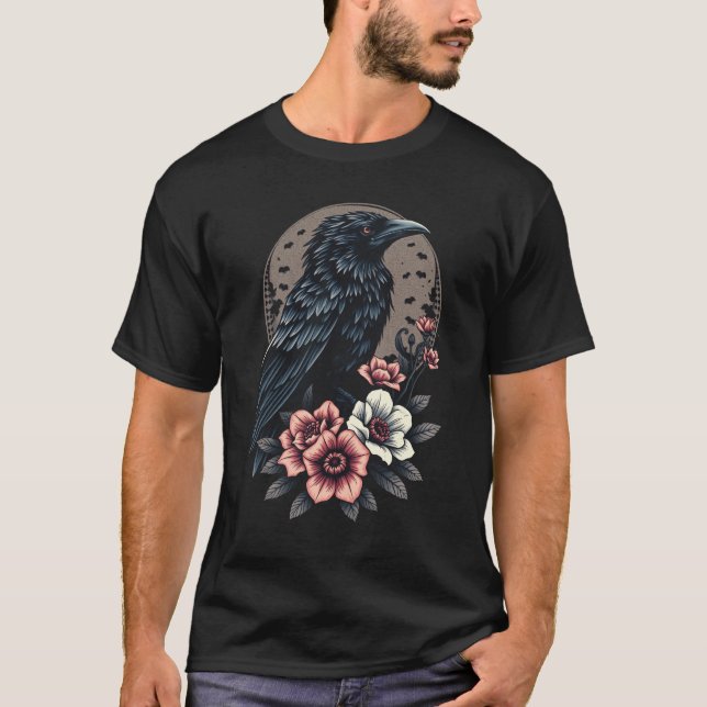 Majestic Black Raven T Shirt (Framsida)