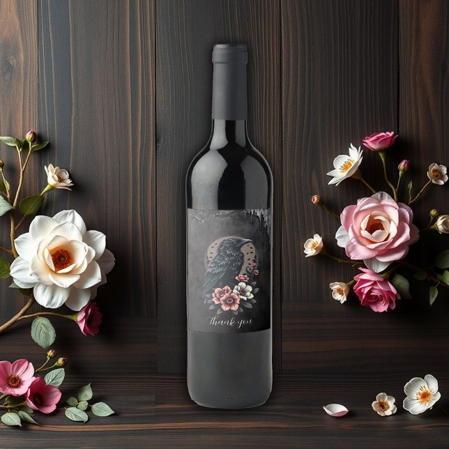 Majestic Black Raven Vinflaska Etikett (Skapare uppladdad)