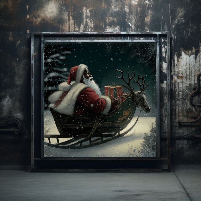 Majestic Black Santa's Magic Sleigh Ride Poster (Skapare uppladdad)