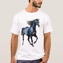 Majestic Black Stallion Galloping Men's Graphic T Shirt