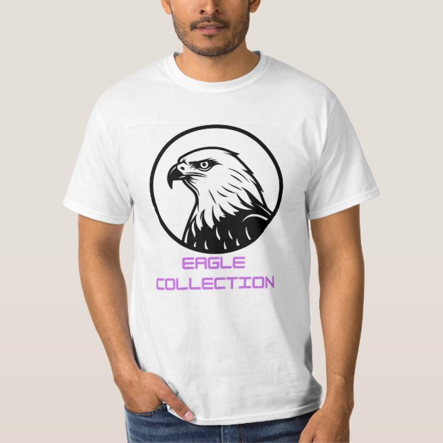 Majestic Black & White Eagle Head Emblem T Shirt (Framsida)