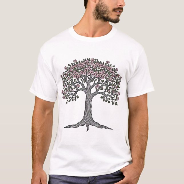 Majestic Blooming Träd disline T-Shirt (Framsida)