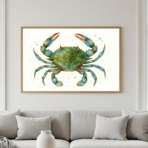 Majestic Blue Crab   Ocean Spirit Artwork Poster