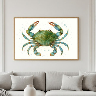 Majestic Blue Crab | Ocean Spirit Artwork Poster