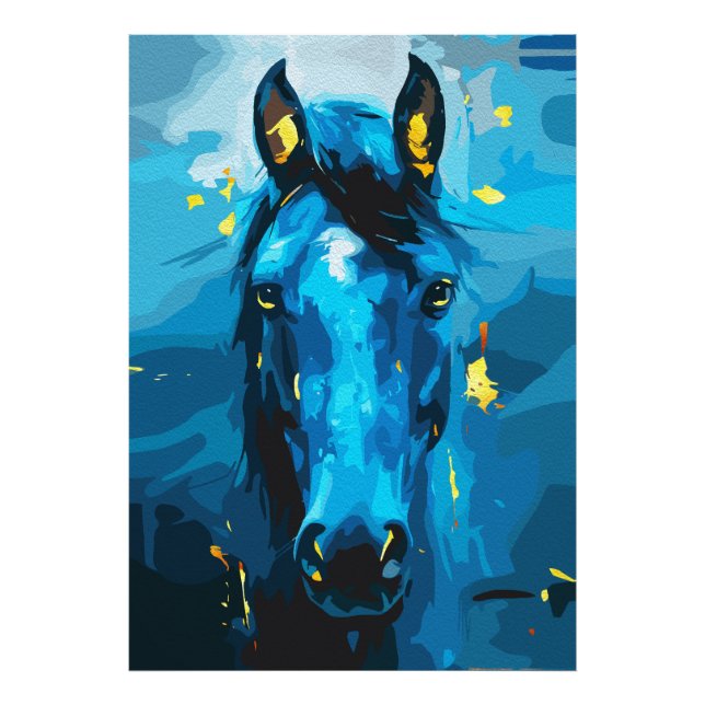 Majestic Blue Horse Art - Styrka och elegans Fototryck (Framsidan)