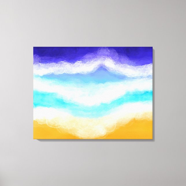 Majestic Blue och Teal Vinkarare på Sandy Shore Canvastryck (Framsida)