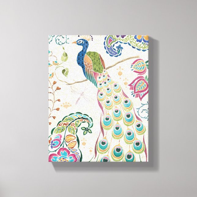 Majestic Blue Peacock Canvastryck (Framsida)