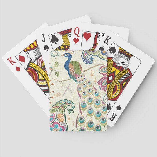 Majestic Blue Peacock Spel Kort (Baksidan)