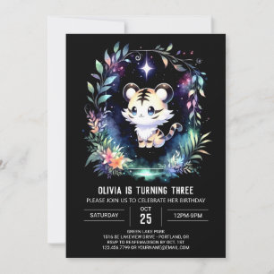 Majestic Boho Tiger Birthday Inbjudningar