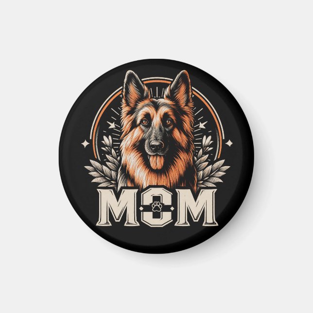 Majestic Bond: Gee Vaucher German Shepherd Hund Ma Magnet (Framsidan)