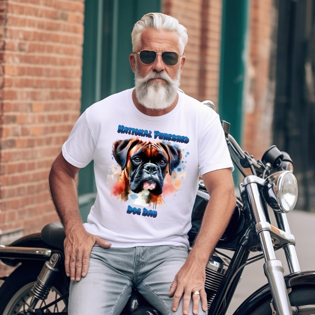 Majestic Boxer Hund Honors Pureborn Day T Shirt (Skapare uppladdad)