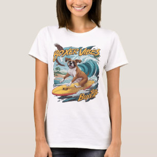 Majestic Boxer Hund Surfing T Shirt