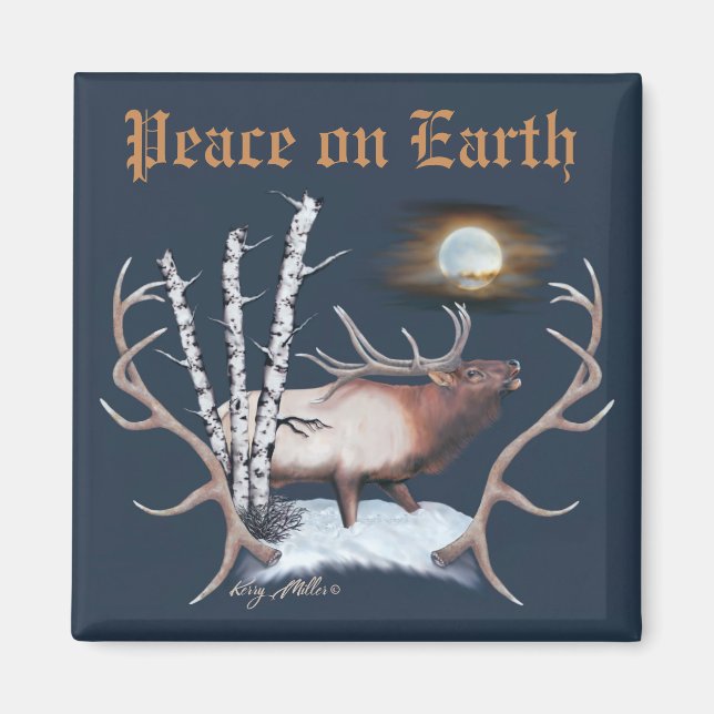 Majestic Bull Elk Magnet (Framsidan)