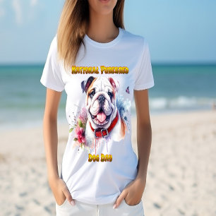 Majestic Bulldog Hund med rödkronor T Shirt