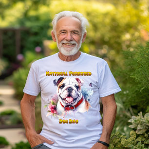 Majestic Bulldog Hund med rödkronor T Shirt
