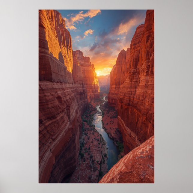 "Majestic Canyon Sunset - Natur liggande Poster (Framsidan)