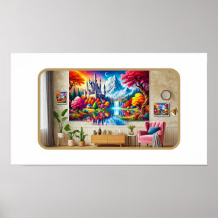 Majestic Castle in an Autumn Wonderland Poster