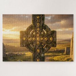 Majestic Celtic Stone Cross Jigsaw Puzzle Pussel
