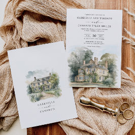 Majestic Chateau English Manor Destination Wedding Inbjudningar