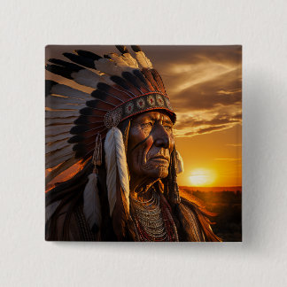 Majestic Chief Indian in the Vilda western Knapp