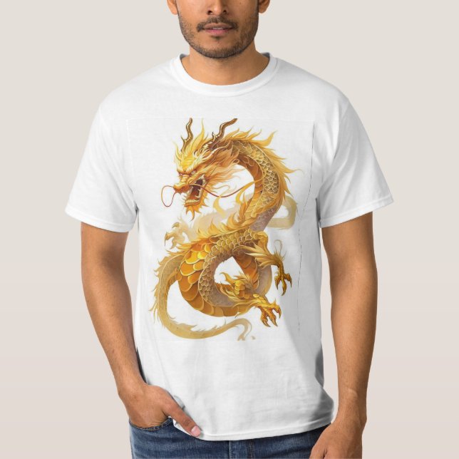 Majestic Chinese Dragon T-Shirt-Bold & Snyggt Des T Shirt (Framsida)