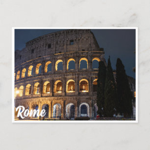 Majestic Colosseum nattetid i Rom, Italien Vykort