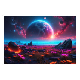 Majestic Cosmic Fantasy Ligcape Vibrant Photo Pr Fototryck