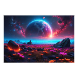 Majestic Cosmic Fantasy Ligcape Vibrant Photo Pr Fototryck