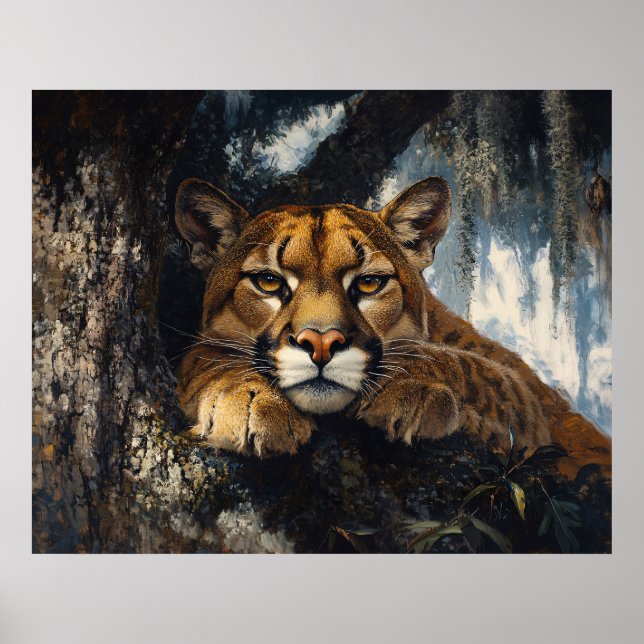 Majestic Cougar in Forest Poster (Framsidan)