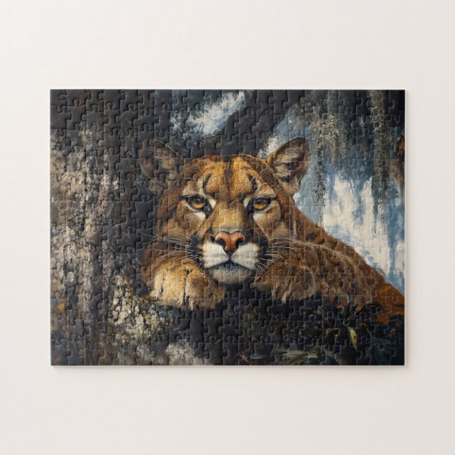 Majestic Cougar in Forest Pussel (Horisontell)