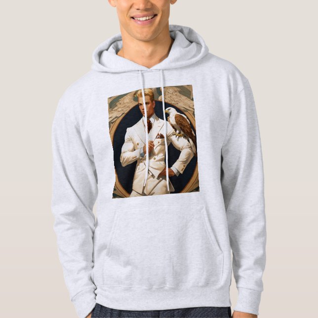 Majestic Crystal Eagle T-Shirt Design Hoodie (Framsida)