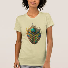 Majestic Crystal Peacock Feather Women's Slim Fit T Shirt