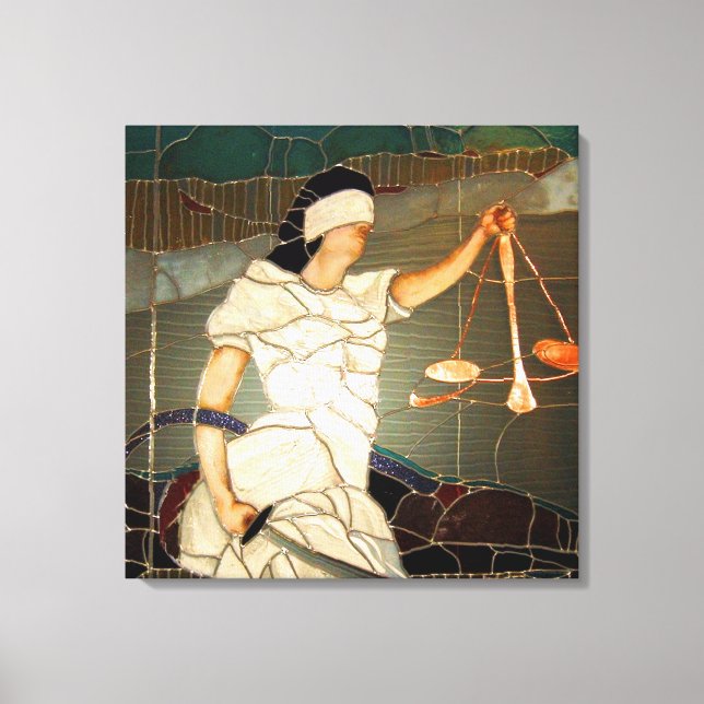 Majestic Dam Justice in Stached Glass Design Canvastryck (Framsida)