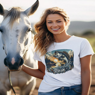 Majestic Dawn Leap A Bass Skyward Fish on T Shirt