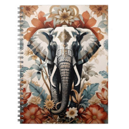 Majestic Decorated Elephant Wildlife Anteckningsbok