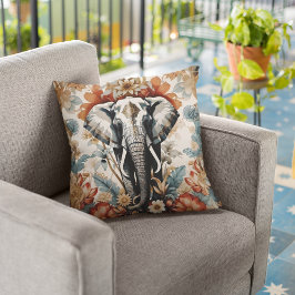 Majestic Decorated Elephant Wildlife Kudde