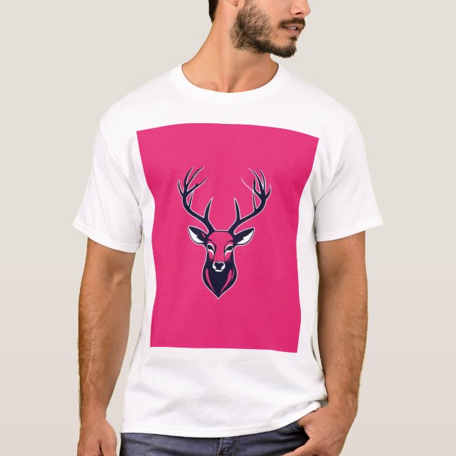 Majestic Deer Head Logo design. T Shirt (Framsida)