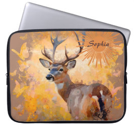 Majestic Deer in a Field of Wildflowers Laptop Fodral