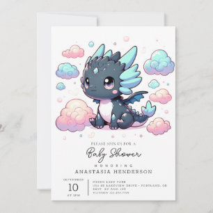 Majestic Dragon Baby Shower Inbjudningar