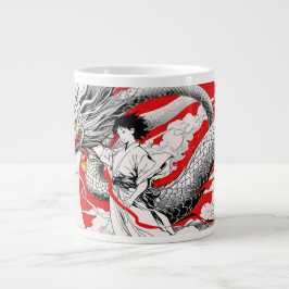 Majestic Dragon och Warrior Mugg Jumbo Mugg