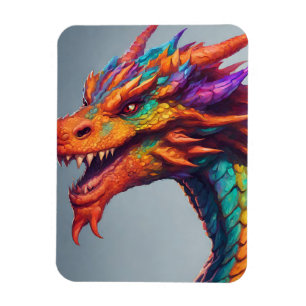 Majestic Dragon Porträtt Magnet
