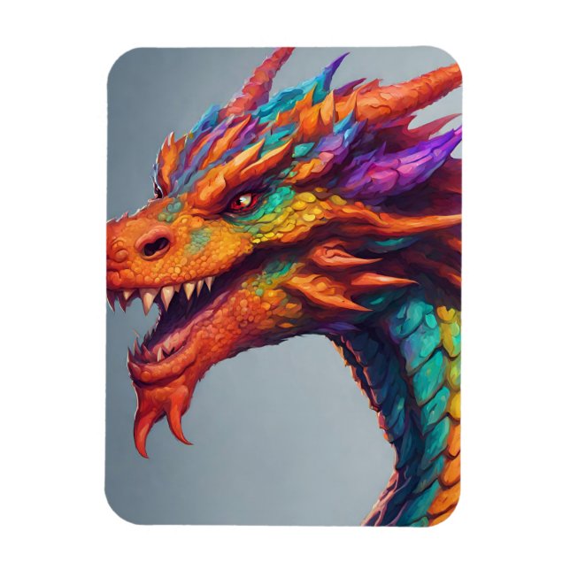Majestic Dragon Porträtt Magnet (Vertikal)