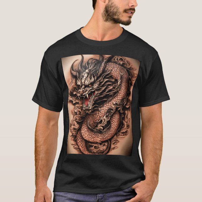 Majestic Dragon Tattoo T-Shirt Collection (Framsida)