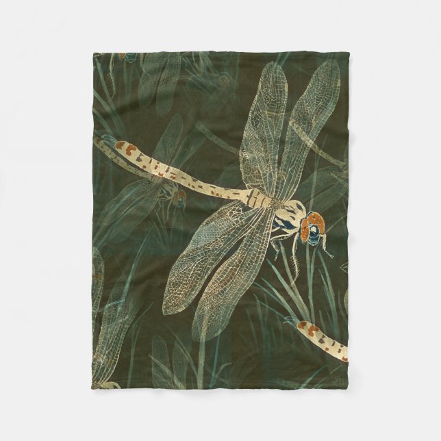 Majestic Dragonfly Mönster Fleecefilt (Framsidan)