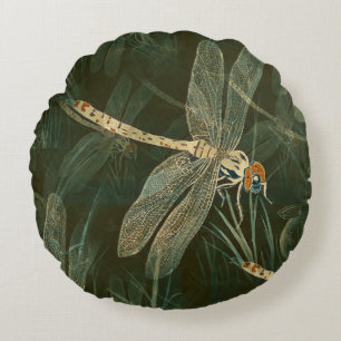 Majestic Dragonfly Mönster Rund Kudde