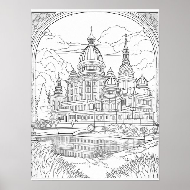 Majestic Dream Palace: Intricate Fantasy Poster (Framsidan)