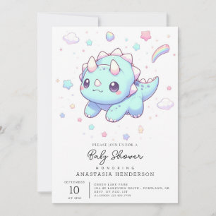 Majestic Dreamy Dinosaur Baby Shower Inbjudningar